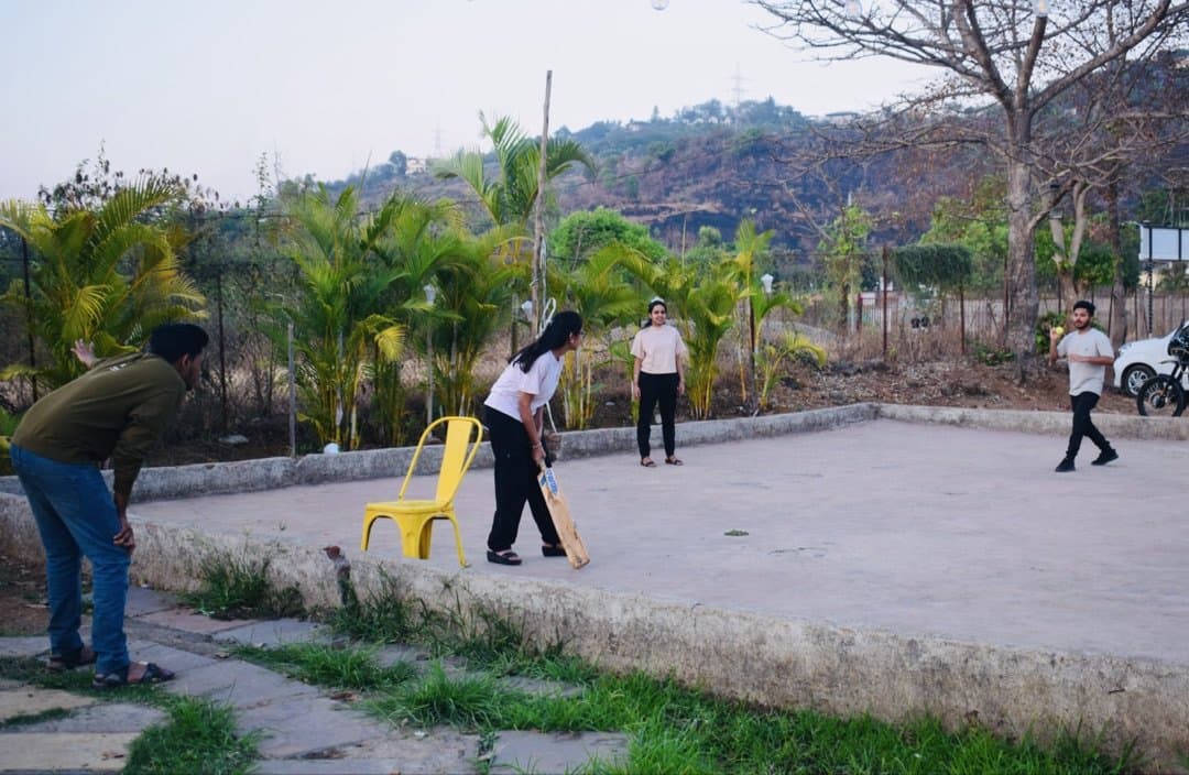 Campingsthan tent setup at sunset